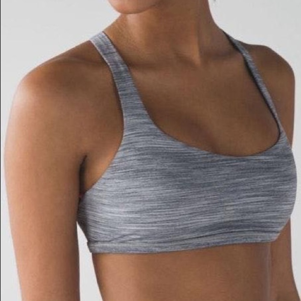🍋 Pink and Grey Strappy Lululemon Bra (SIZE 6)
